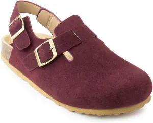 RF ROOM OF FASHION Women's Soft Faux Suede Footbed Cork Clog Antislip Slippers Buckle Mules House Sandals Potato Shoes