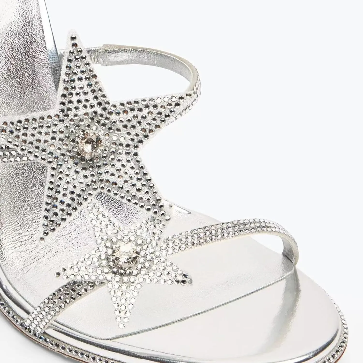 Rhinestone Wrap Around Stiletto High Heel Sandals for Women Open Round Toe Lace Up Heels Sparkly Star Decoration Strappy Pumps Dating Dress Wedding Prom Shoes
