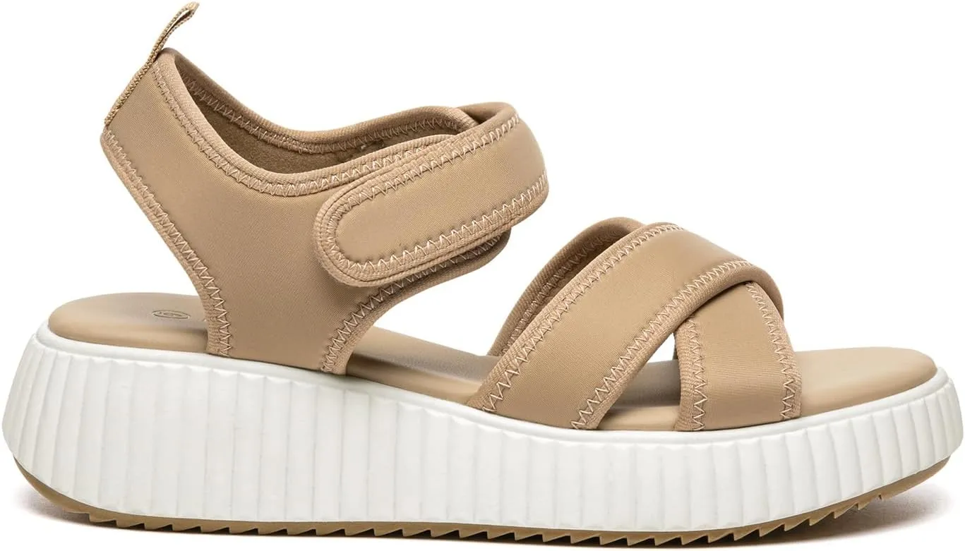 Rihero Women's Comfortable Platform Sport Sandals Open Toe Soft Adjustable Summer Beach Wedge Sandals