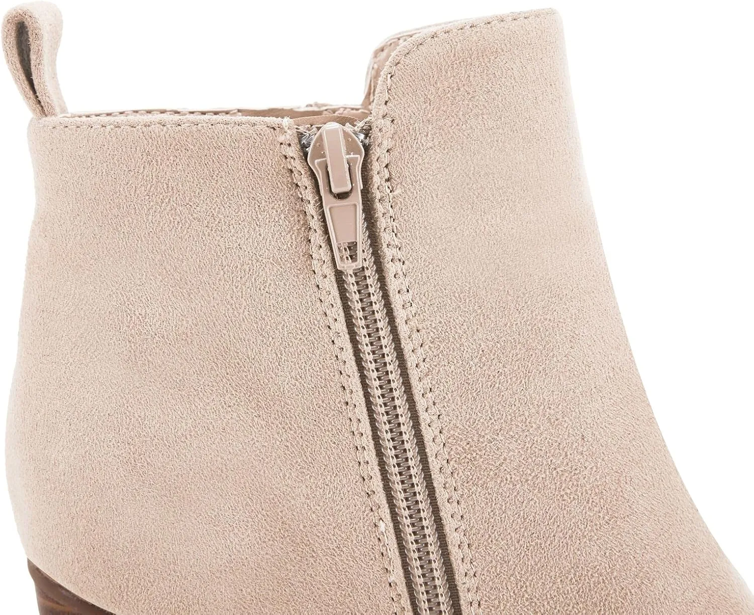 Rilista Ankle Boots for Women Chunky Block Heel Side Zipper Pointd Toe Suede Fall Winter Bootie Shoes