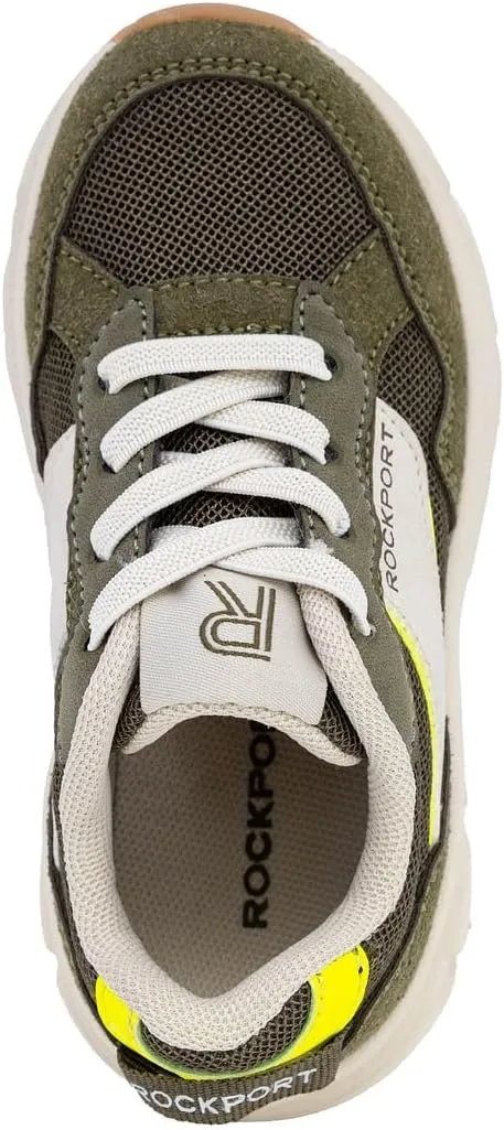 Rockport Kids Boys Bungee Sneakers – Slip-On Running Shoes with Cushioned Sole, Breathable Mesh & Durable Grip (Toddler/Little Kid Sizes)