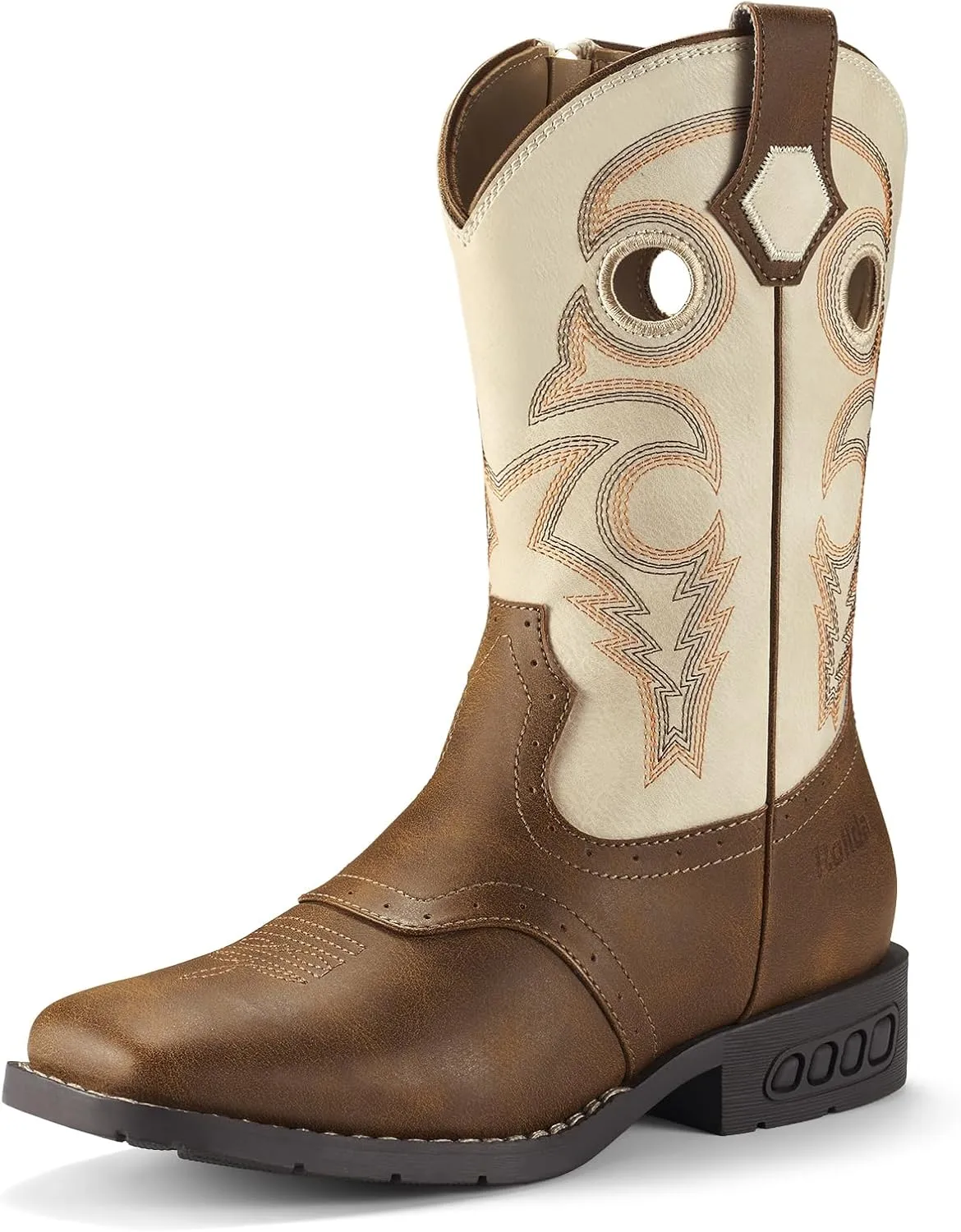 Rollda Boys Cowboy Boots Kids Cowgirl Boots Square Toe Boys Western Boots for Little Kid Big Kid