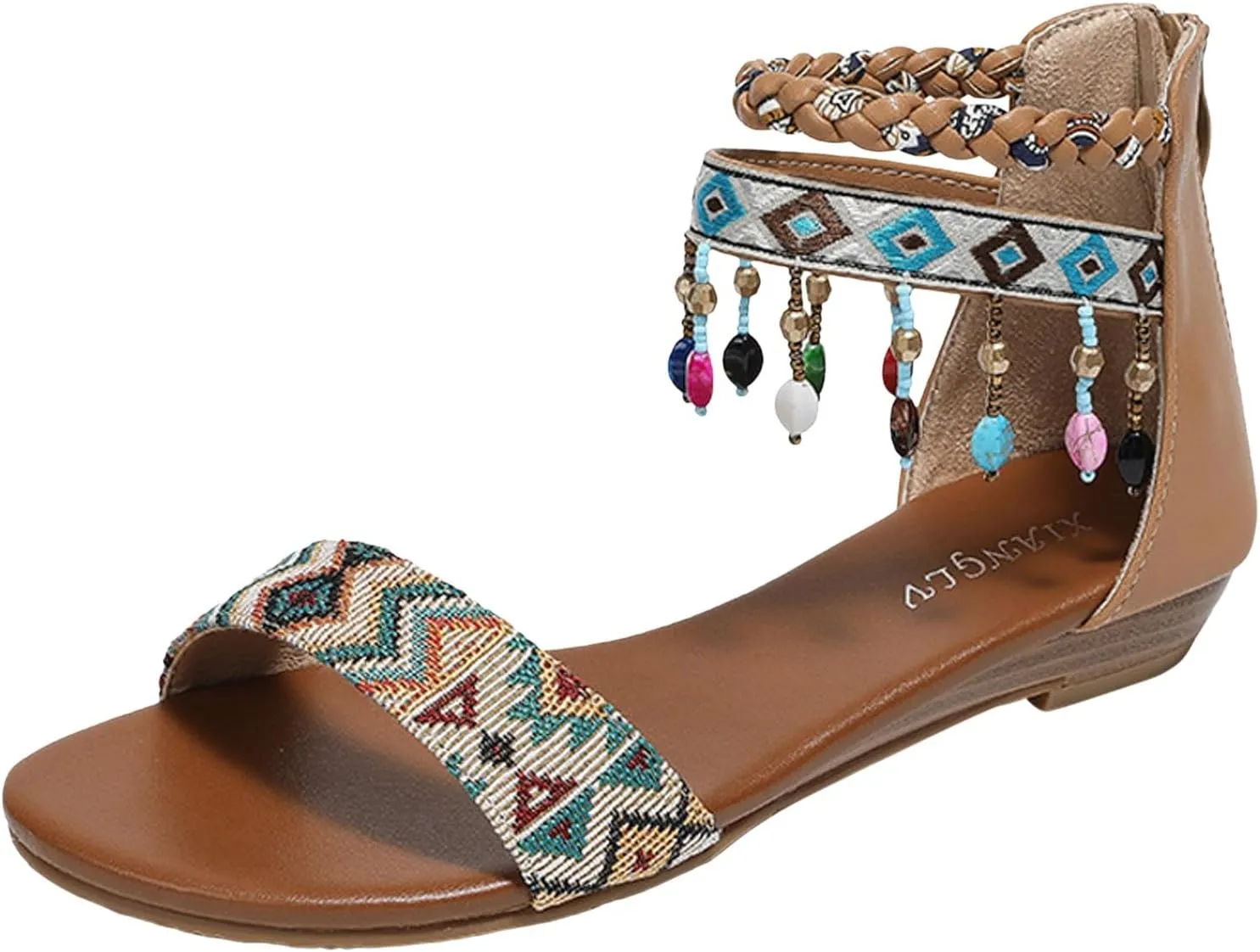 Roorsily Women's Breathable Sandals Fashionable Outdoor Tassel Sandals Bohemian Beach Sandals Banquet Sandals for Women