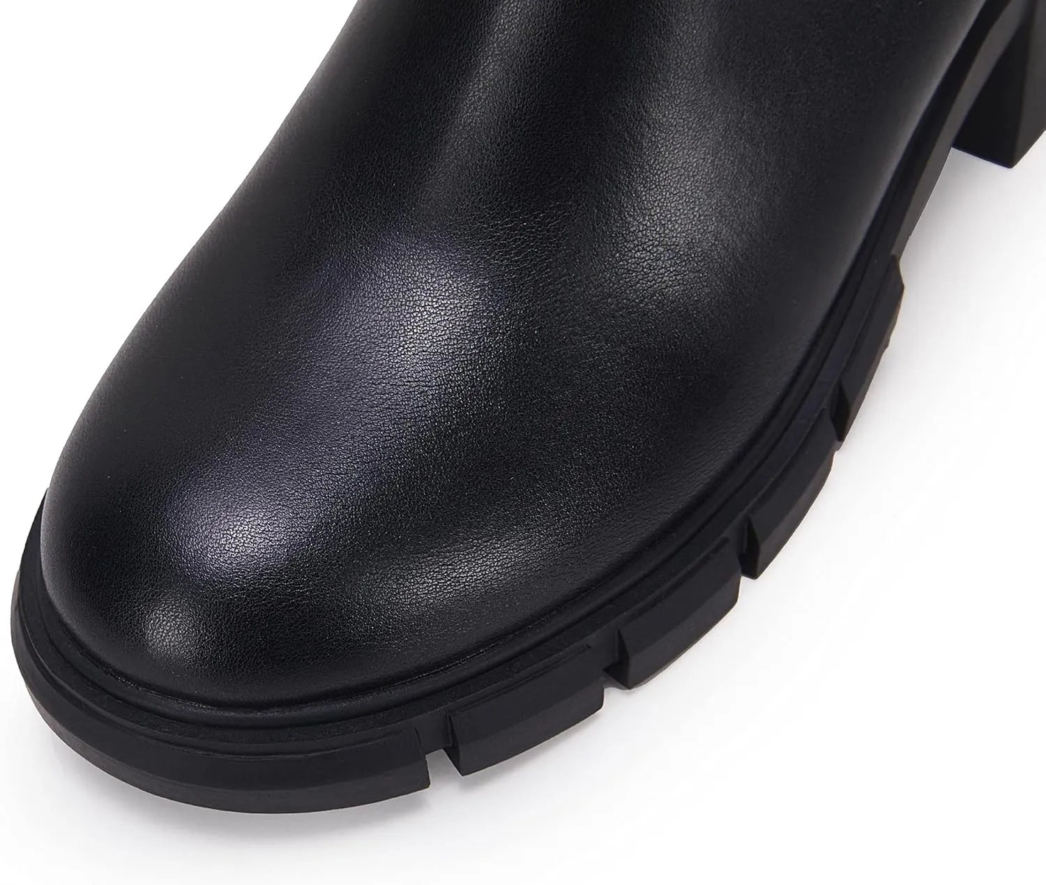 Ruanyu Womens Platform Ankle Boots Elastic Chunky Block Heel Chelsea Booties Lug Sole Non-Slip Combat Shoes