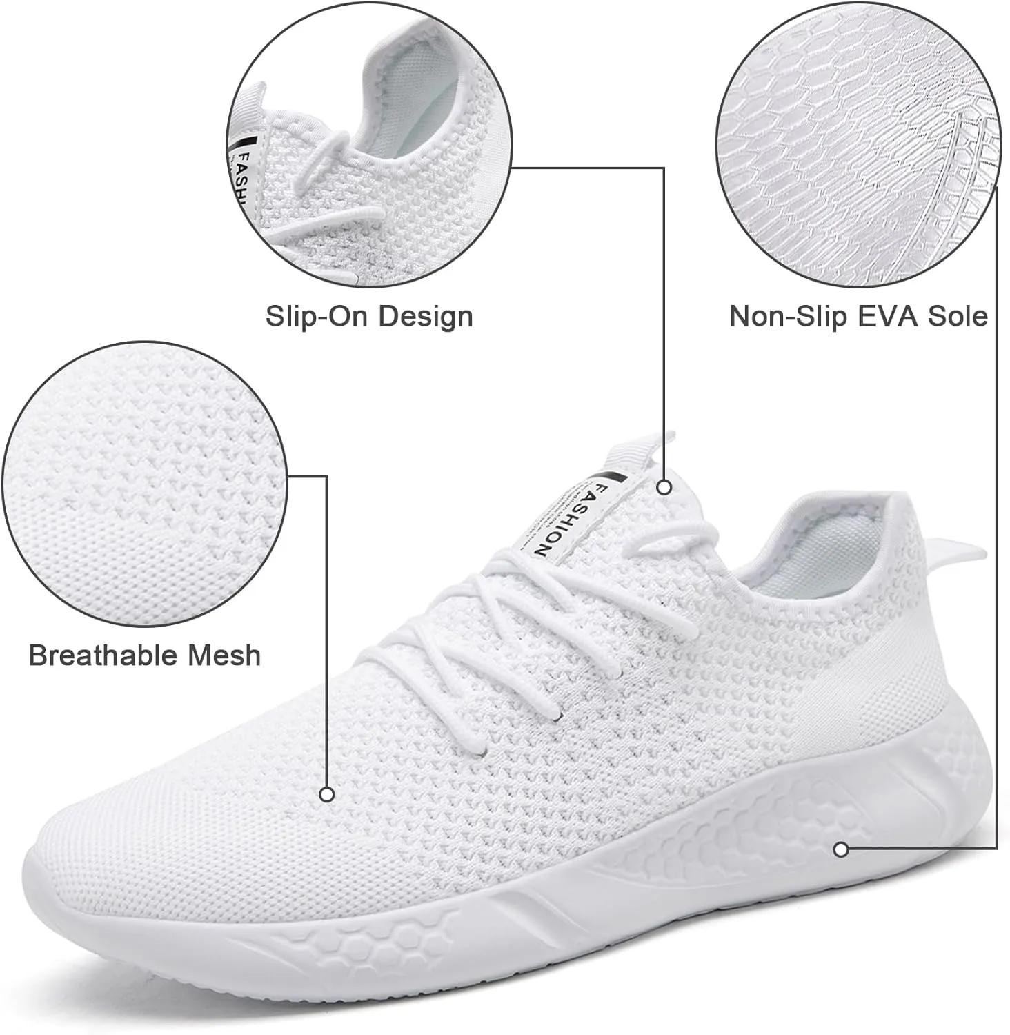 Running Shoes for Men Sneakers Tennis Gym Workout Slip On Casual Athletic Lightweight Breathable Walking Comfortable