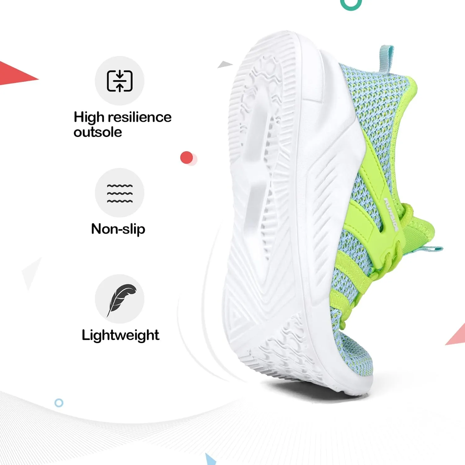 RUNSIDE Boys Girls Tennis Shoes Kids Lightweight Breathable Sneakers Lace-up Running Athletic Shoes for Toddler/Little Kid/Big Kid