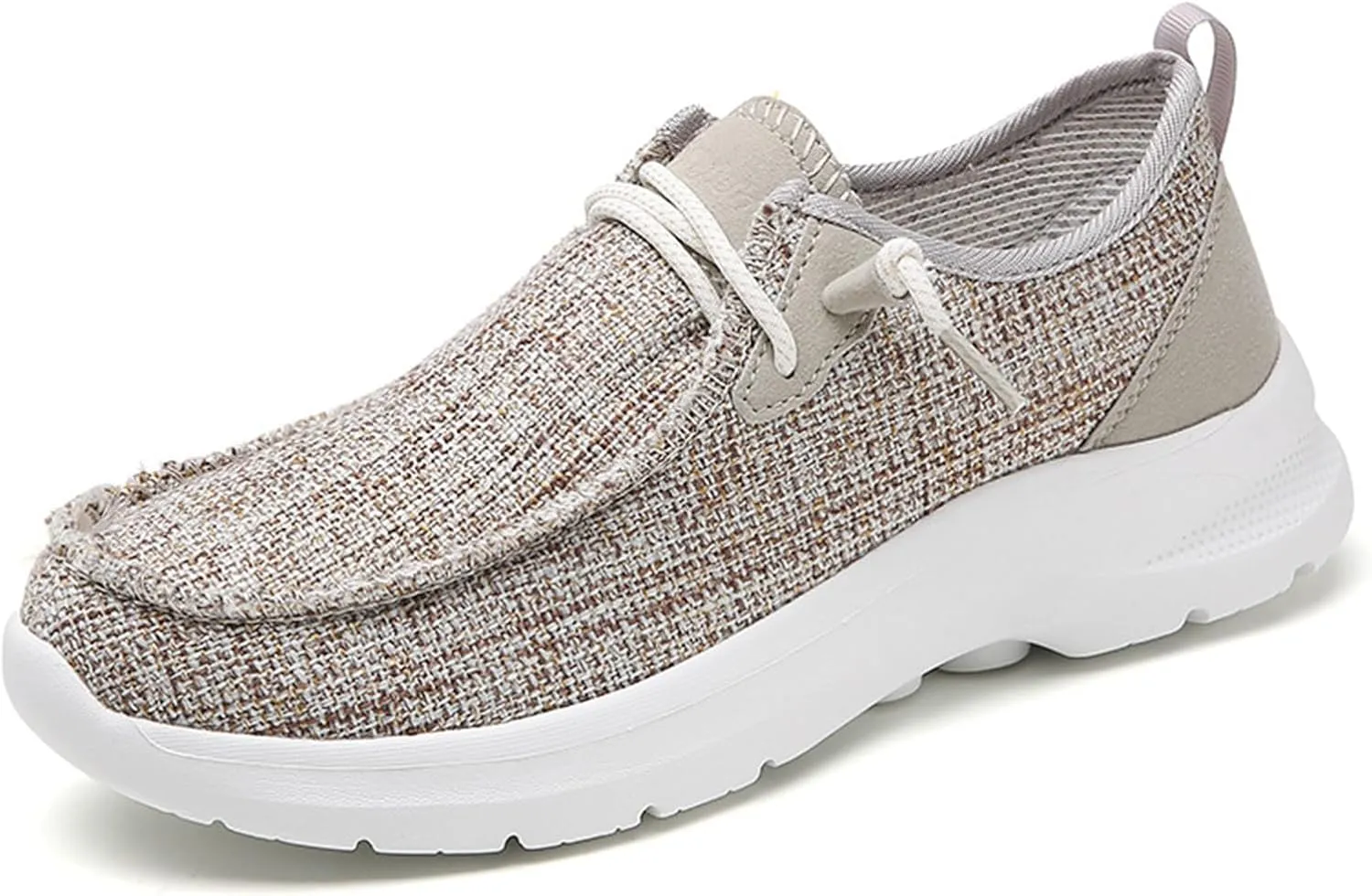 SACFOF Women’s Slip On Loafers Casual Shoes,Lace Up Comfortable Slip On Mesh Walking Shoes Fashion Lightweight Boat Shoes Sneaker