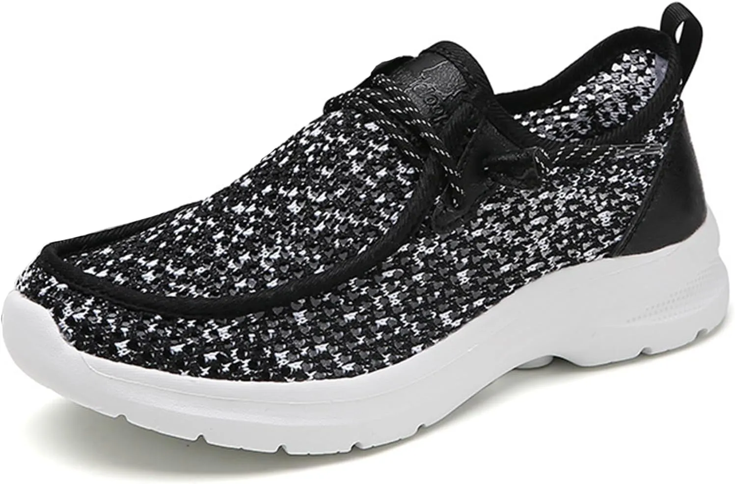 SACFOF Women’s Slip On Loafers Casual Shoes,Lace Up Comfortable Slip On Mesh Walking Shoes Fashion Lightweight Boat Shoes Sneaker