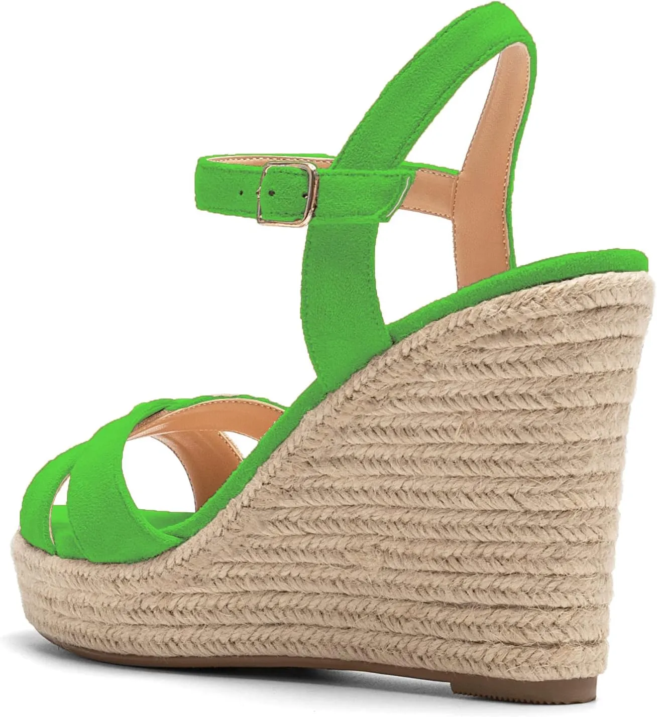 SAMMITOP Women's Open Toe Ankle Strap Sandals Espadrille Casual Wedge Sandals Fashion Beach Sandal Shoes