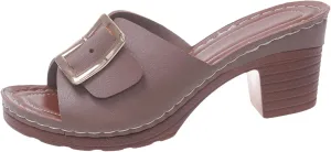 Sandals for Women 2025 Chunky Platform Mules Sandals Slip on Block Heels Square Toe High Heeled Dress Shoes