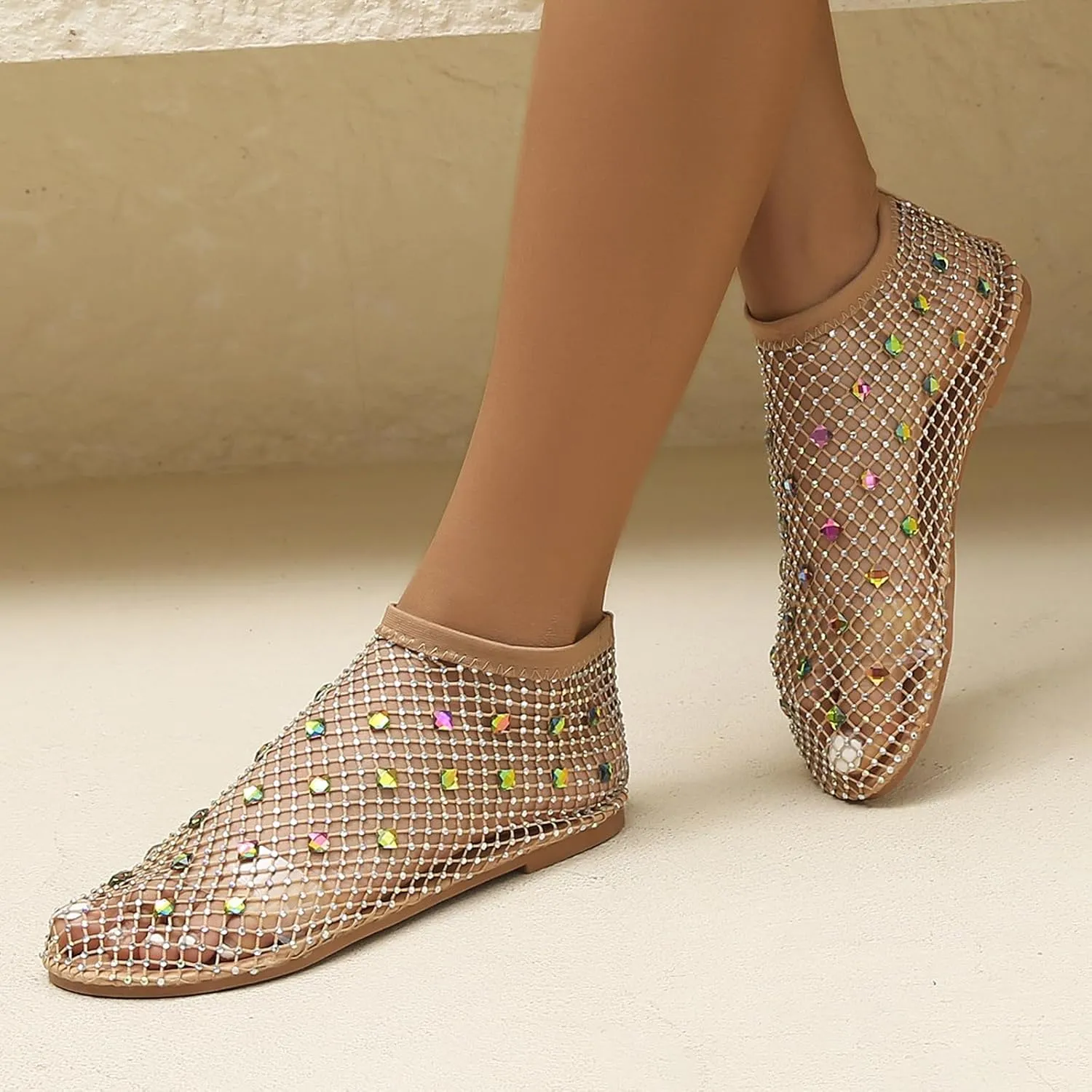 Sandals for Women Summer Beach Sandals Elastic Ankle Strap Sandals Dressy Bohemian Flats Flip Flops Walking Shoes