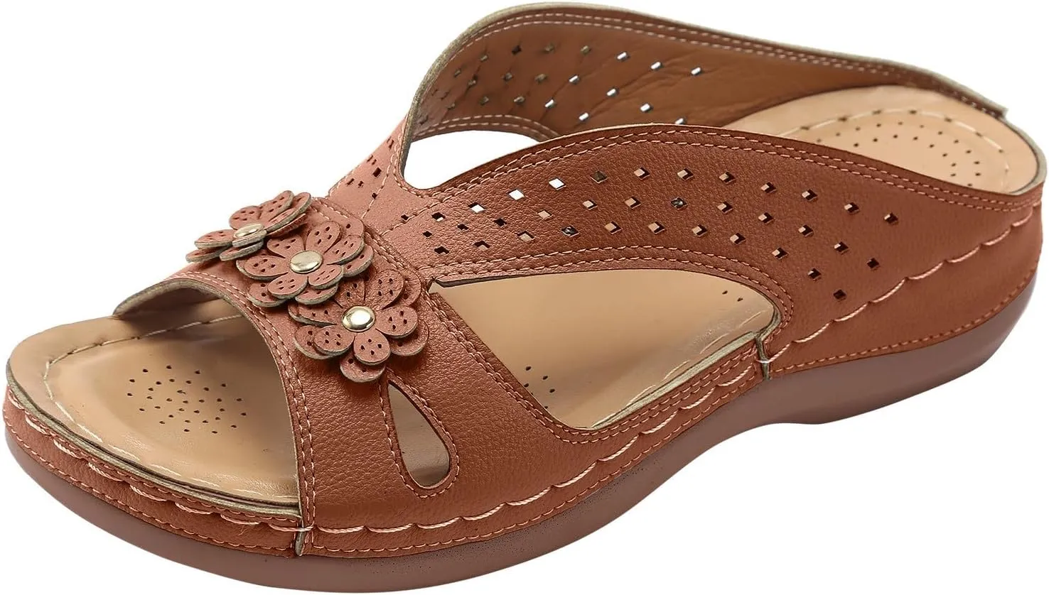Sandals for Women Wedge Shoes Slip on Dressy Slippers Summer Comfortable Slides Sandals Arch Support Shoes2