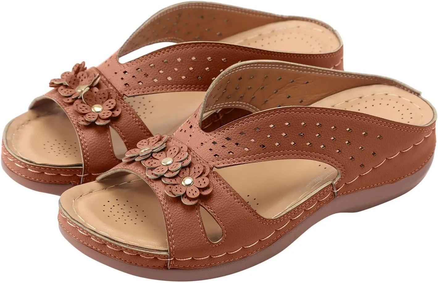 Sandals for Women Wedge Shoes Slip on Dressy Slippers Summer Comfortable Slides Sandals Arch Support Shoes2