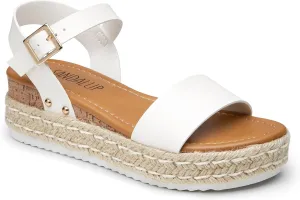 SANDALUP Platform Sandals Women Buckle Open Toe Ankle Strap Women's Platform Wedge synthetic Sandals Espadrilles Shoes