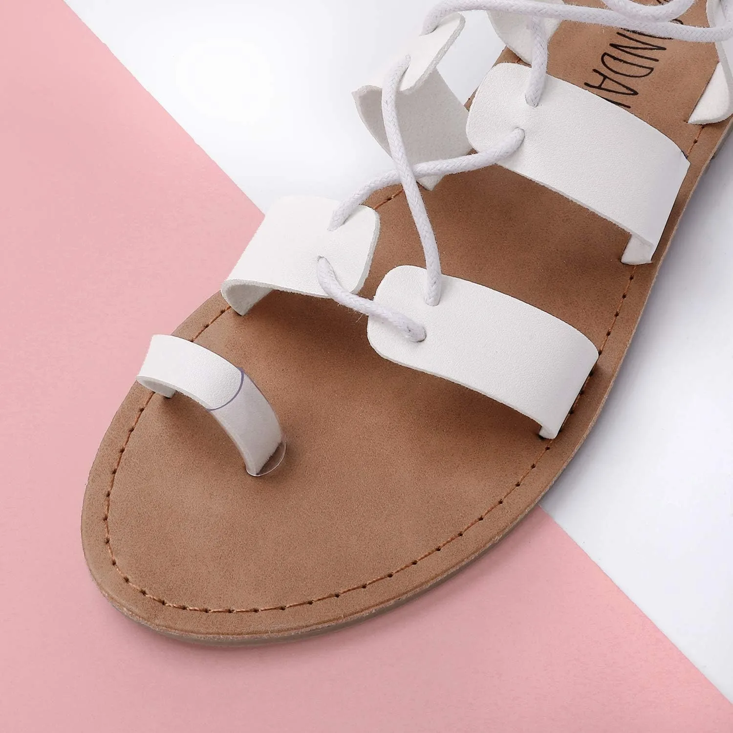 SANDALUP Tie Up Flat Gladiator Roman Sandals for Women