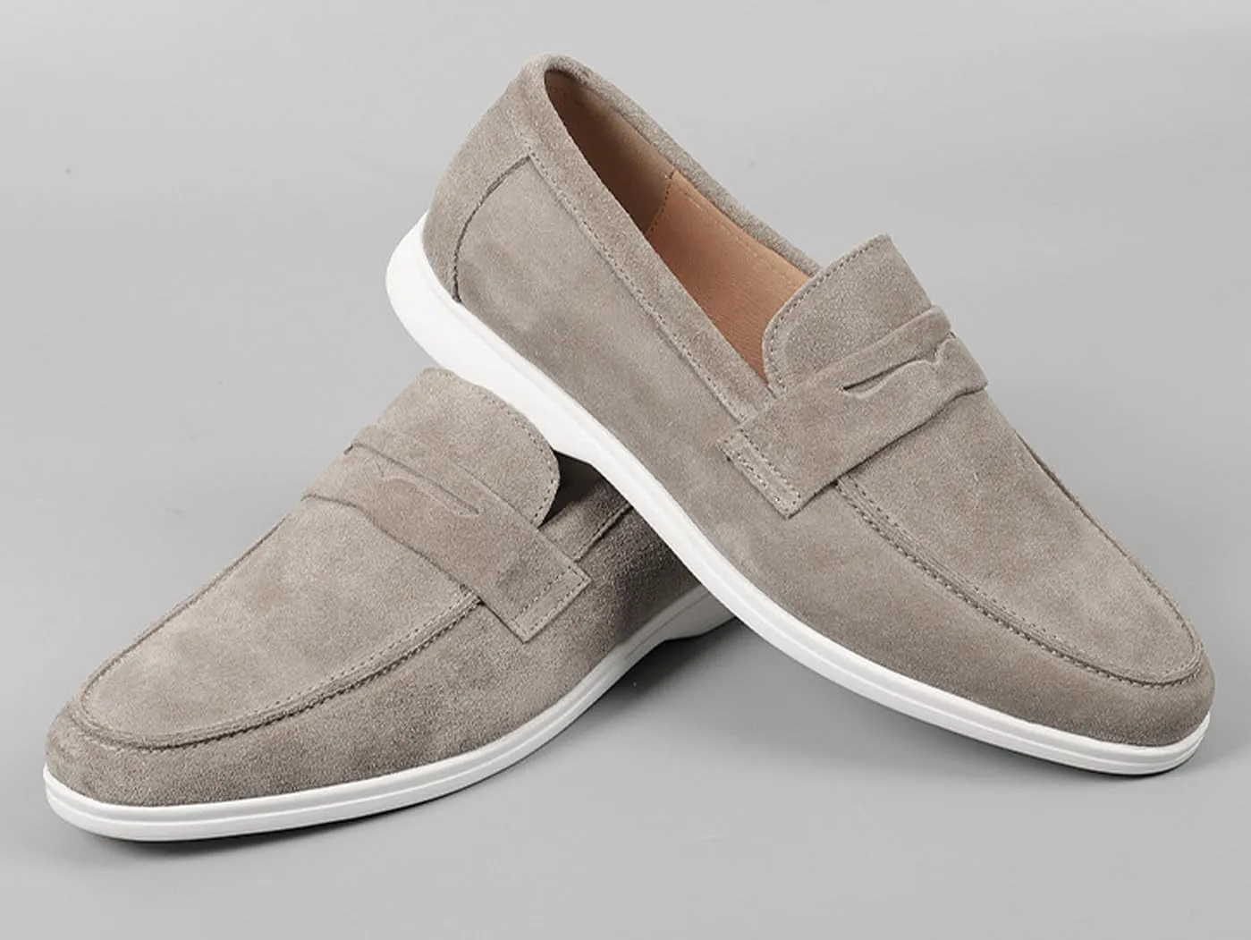 Santimon Men's Leather Dress Loafers - Business & Wedding Shoes | Genuine Leather Derby Moccasins for Suits & Tuxedos | Modern & Comfortable Formal Wear