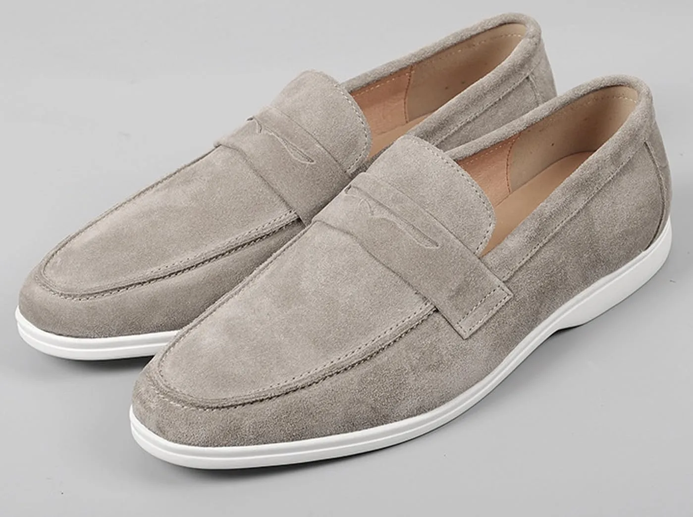 Santimon Men's Leather Dress Loafers - Business & Wedding Shoes | Genuine Leather Derby Moccasins for Suits & Tuxedos | Modern & Comfortable Formal Wear