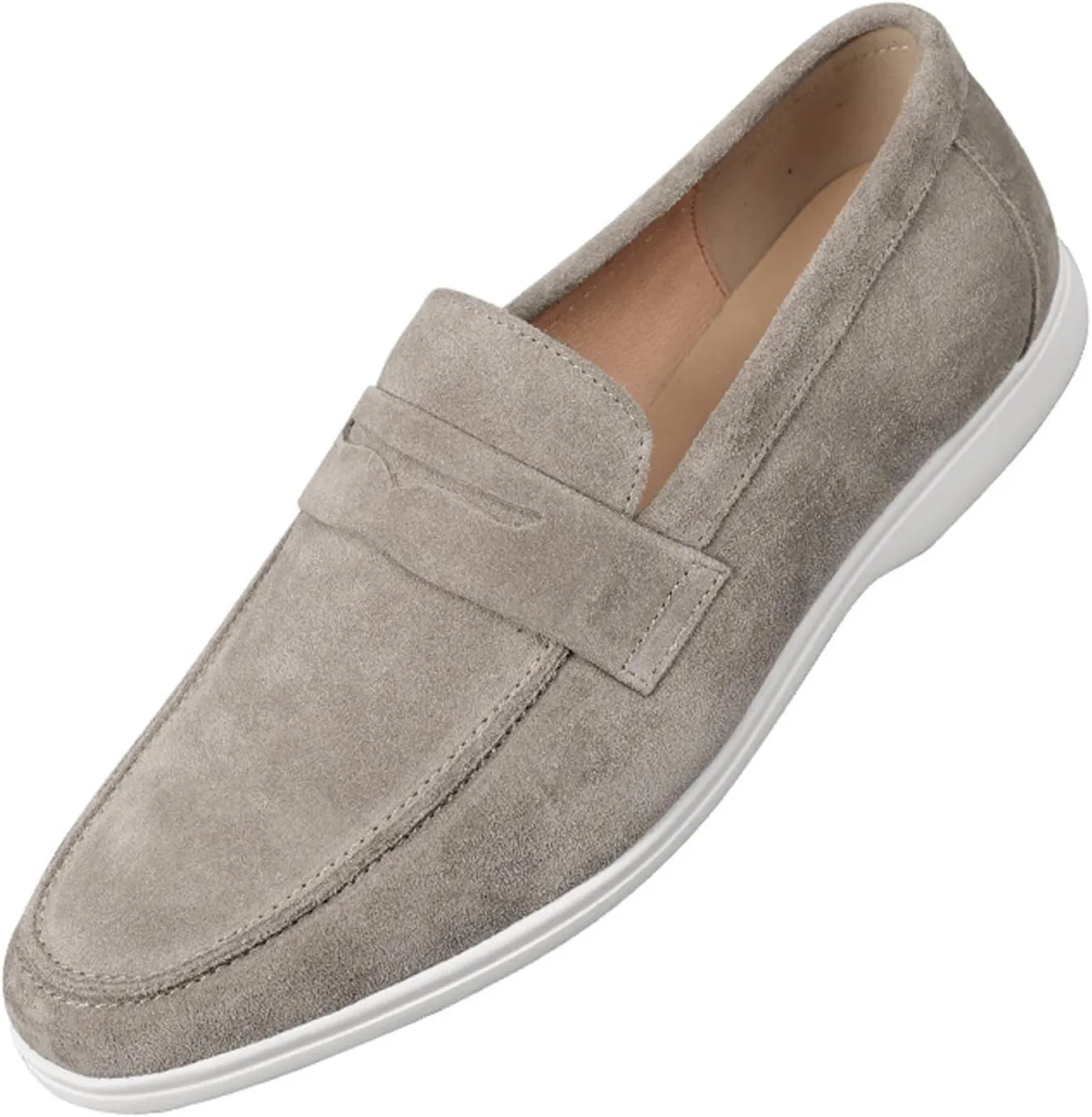 Santimon Men's Leather Dress Loafers - Business & Wedding Shoes | Genuine Leather Derby Moccasins for Suits & Tuxedos | Modern & Comfortable Formal Wear