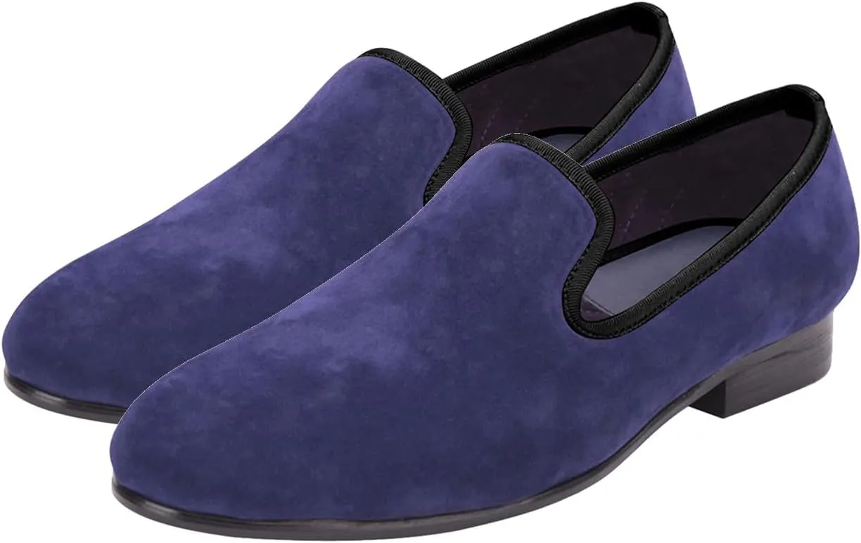 Santimon Men's Loafers & Slip-Ons Prom Dress Velvet Penny Loafers Fashion Tuxedo Wedding Casual Business Luxury Shoes Smoking Party Disco Moccasins for Men
