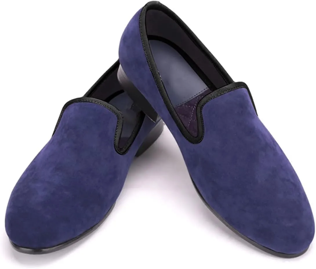 Santimon Men's Loafers & Slip-Ons Prom Dress Velvet Penny Loafers Fashion Tuxedo Wedding Casual Business Luxury Shoes Smoking Party Disco Moccasins for Men