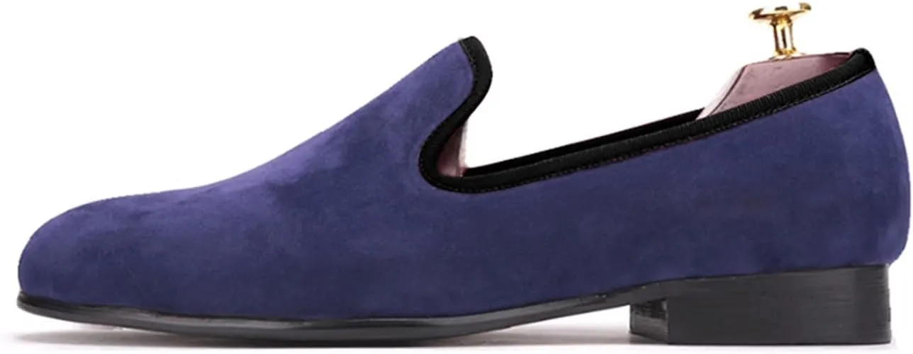 Santimon Men's Loafers & Slip-Ons Prom Dress Velvet Penny Loafers Fashion Tuxedo Wedding Casual Business Luxury Shoes Smoking Party Disco Moccasins for Men