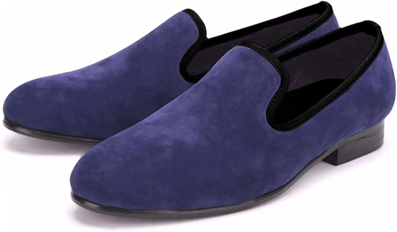 Santimon Men's Loafers & Slip-Ons Prom Dress Velvet Penny Loafers Fashion Tuxedo Wedding Casual Business Luxury Shoes Smoking Party Disco Moccasins for Men