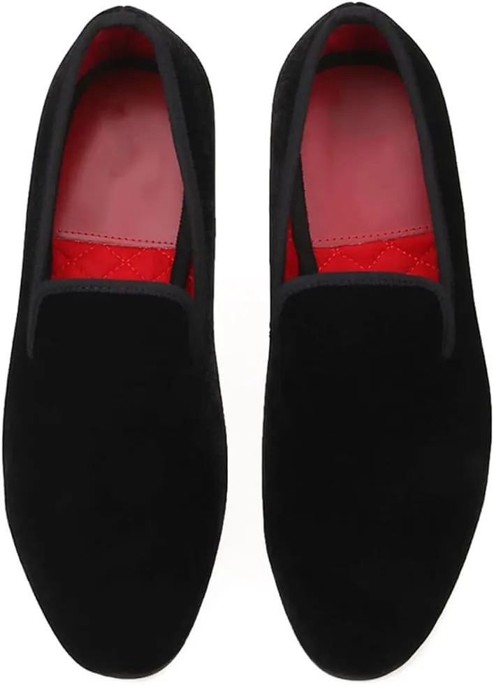 Santimon Mens Loafers Slip On Wedding Dress Velvet Penny Loafers Fashion Tuxedo Casual Business Luxury Suede Shoes Prom Smoking Party Disco Moccasins for Men