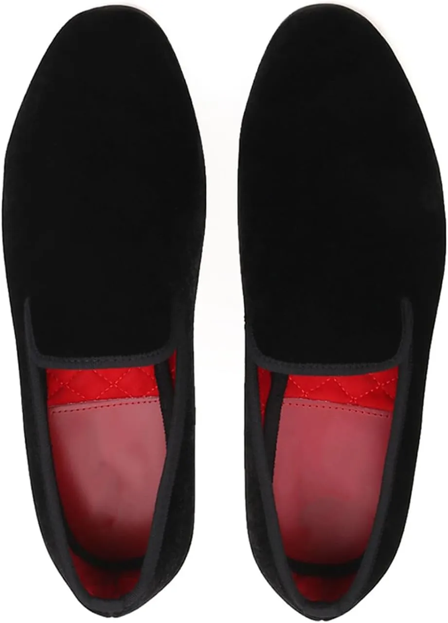 Santimon Mens Loafers Slip On Wedding Dress Velvet Penny Loafers Fashion Tuxedo Casual Business Luxury Suede Shoes Prom Smoking Party Disco Moccasins for Men