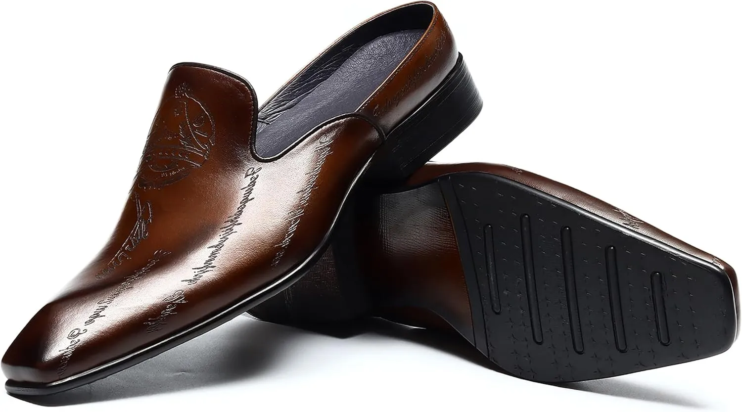 Santimon Mens Mules Sandals Formal Dress Loafers Leather Clogs Business Casual Open Back Slippers Outside Slip On Comfort Summer Shoes for Men