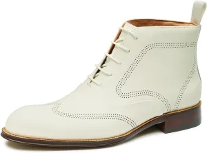 Santimon Mens Oxfords Boots Formal Dress Genuine Leather Ankle Boots Wingtip Brogues Chelsea Boots Fashion Prom Wedding Tuxedo Business Causal Lace Up Chukka Boots for Men