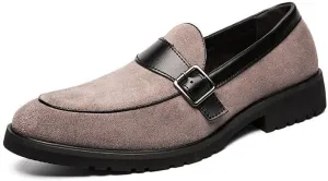 Santimon Mens Tuxedo Loafers Dress Shoes Monk Strap Classic Moccasins Modern Formal Suede Leather Shoe for Men