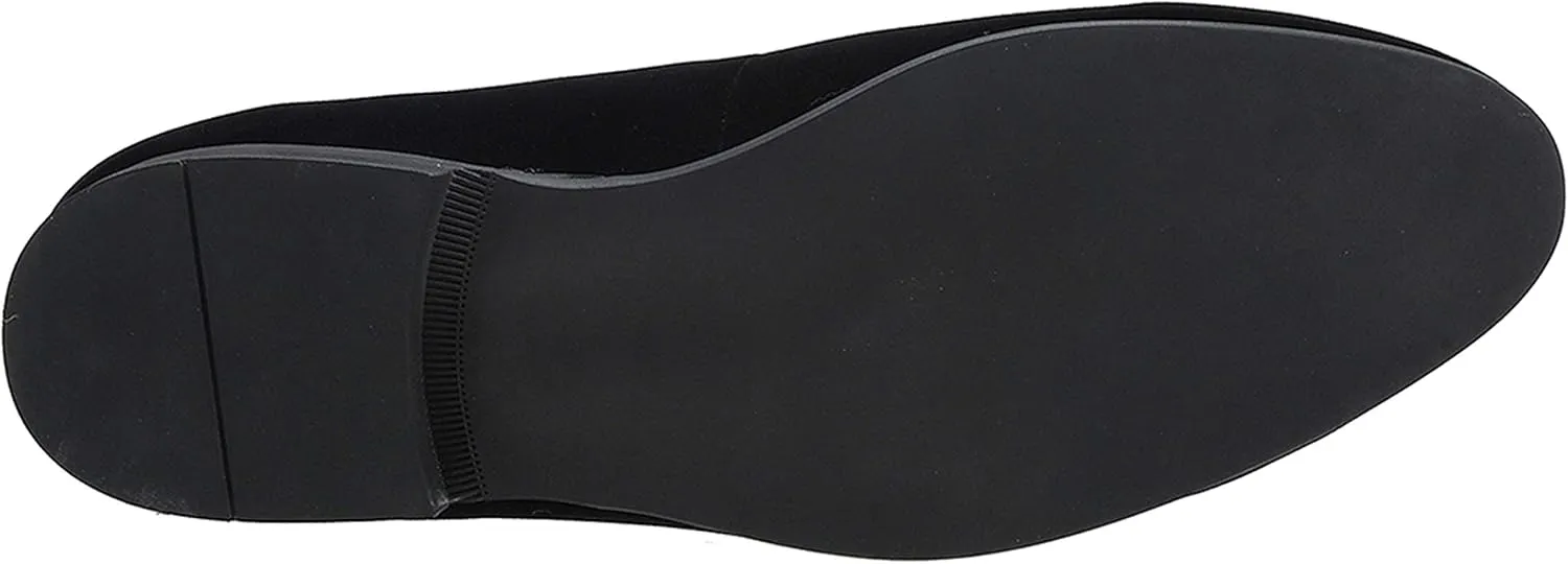Santimon Men's Velvet Loafers Casual Slip on Dress Shoes with Gold Embroidery Smoking Slippers Flats