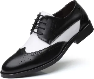 Santimon Men's Wingtip Oxford Classic Modern Formal Lace Up Dress Shoes