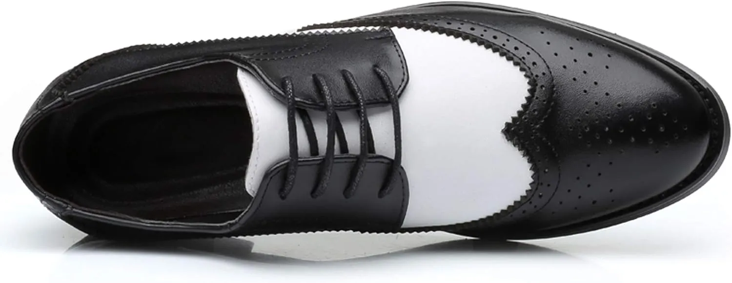 Santimon Men's Wingtip Oxford Classic Modern Formal Lace Up Dress Shoes