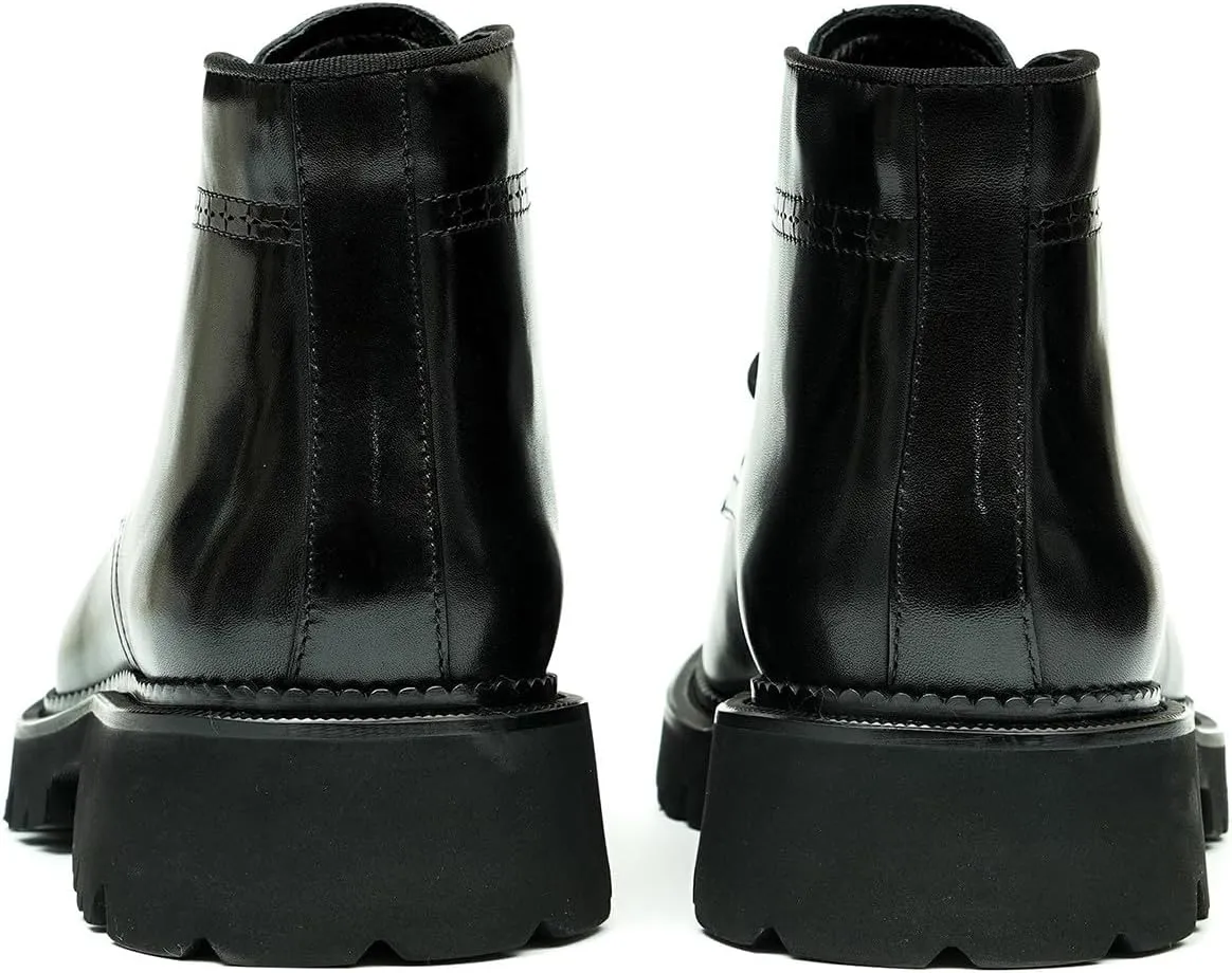 Santimon Oxfords Boots Men Formal Dress Genuine Leather Brogues Lace Up Ankle Boots Fashion Comfortable Business Causal Chelsea Boots Tuxedo Wedding Prom Chukka Boots for Men