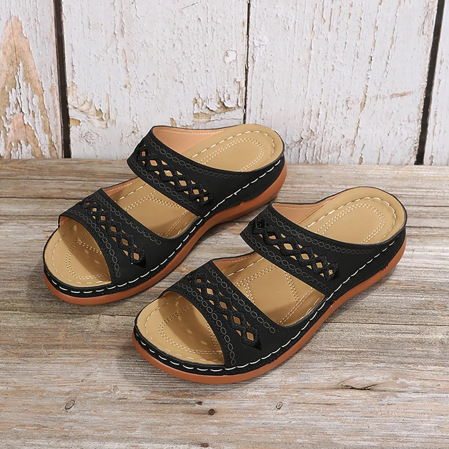SBGMoSJ Diabetic Shoes for Women Wide Width Sandalias De Mujer OrtopéDicas Orthopedic Slides for Women Size 7 Beach Flip Flops Women Silver High Heels White Sandals Women Platform