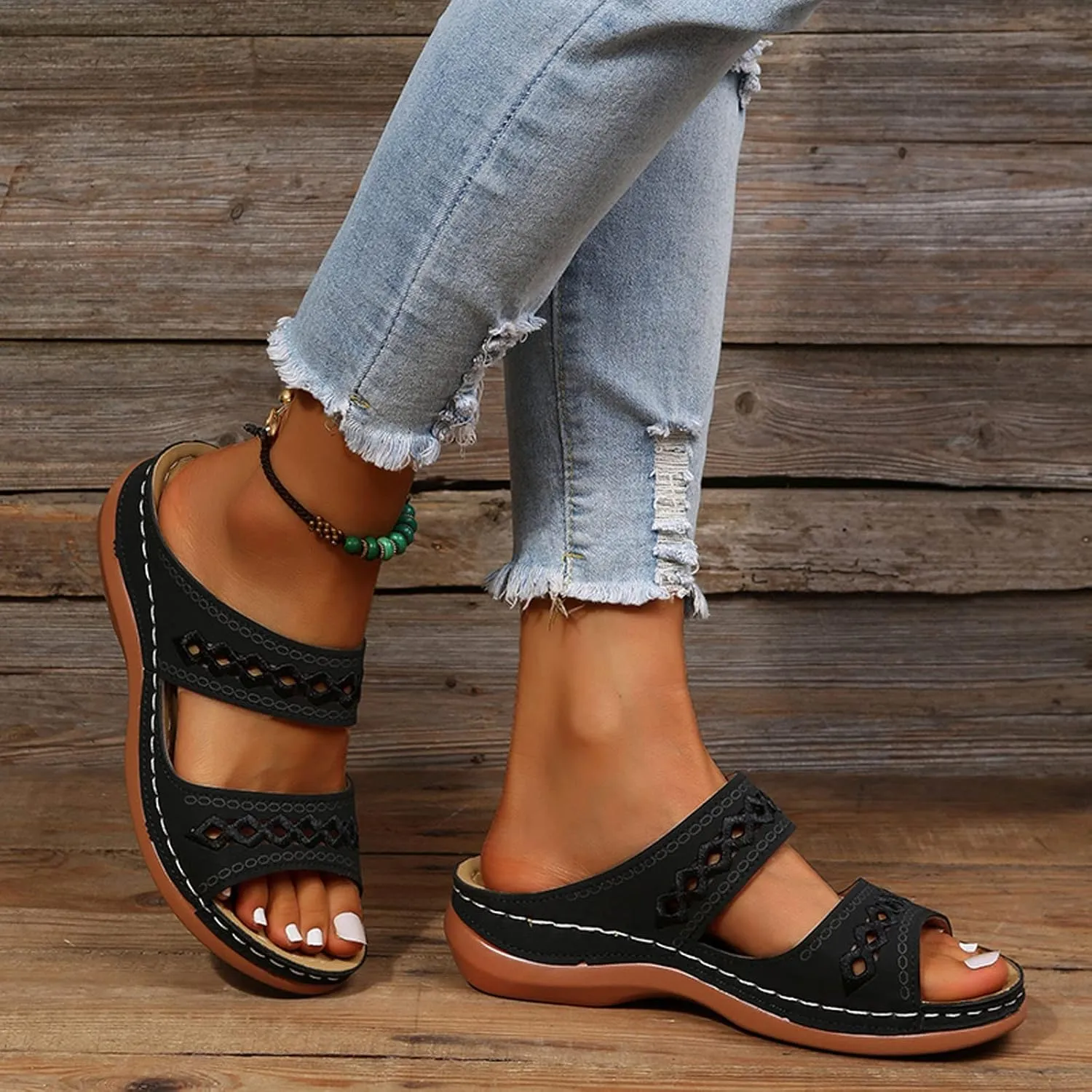 SBGMoSJ Diabetic Shoes for Women Wide Width Sandalias De Mujer OrtopéDicas Orthopedic Slides for Women Size 7 Beach Flip Flops Women Silver High Heels White Sandals Women Platform