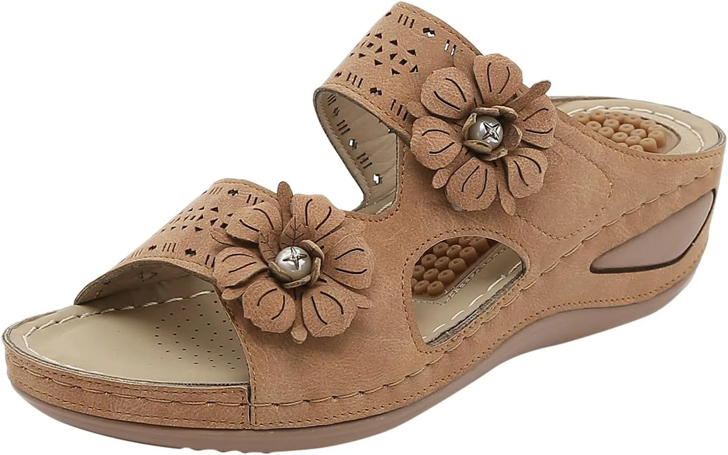 SBGMoSJ Orthopedic Shoes for Women Womens Orthopedic Flip Flops Wide Womens Summer Shoes White Women's Dress Sandals Walking Shoes Women Memory Foam Womens Wide Sandals