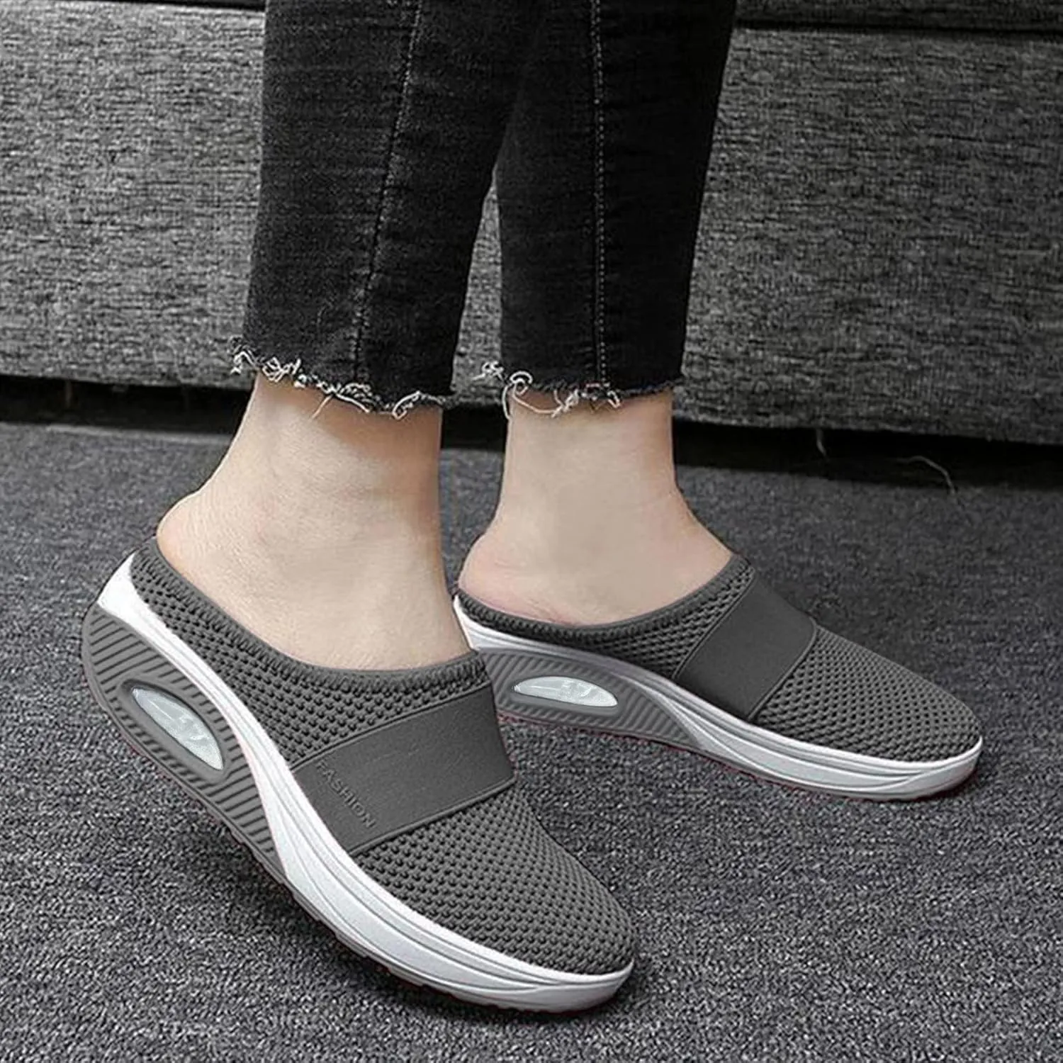 SBGMoSJ Womens Black Slip On Sneakers Size 8.5 Sneakers for Women 2023 Wide Toe Women Slip On Shoes Dressy Women's High Top Wedge Fashion Sneakers Hidden Heel Women's Hiking Shoes Wide Toe Box