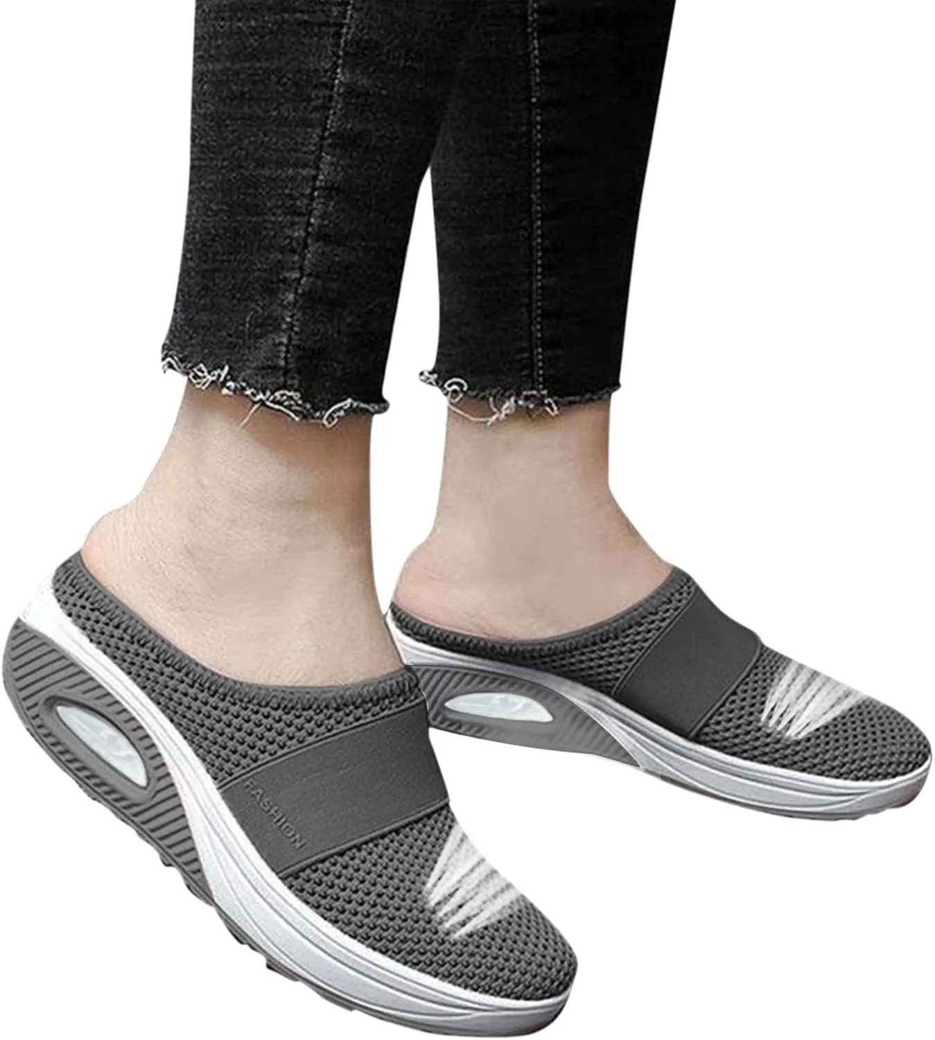 SBGMoSJ Womens Black Slip On Sneakers Size 8.5 Sneakers for Women 2023 Wide Toe Women Slip On Shoes Dressy Women's High Top Wedge Fashion Sneakers Hidden Heel Women's Hiking Shoes Wide Toe Box
