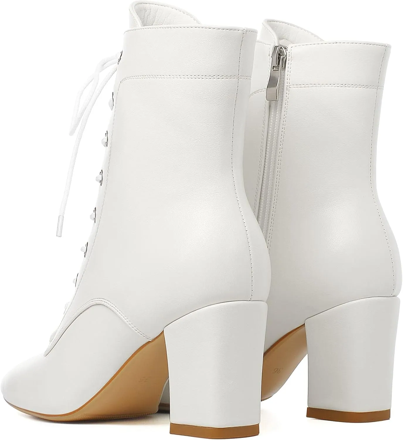 SEIFIN Cowgirl Boots GOGO Booties Lace Up Ankle Booties Chunky Heels Ankle Boots for Woman