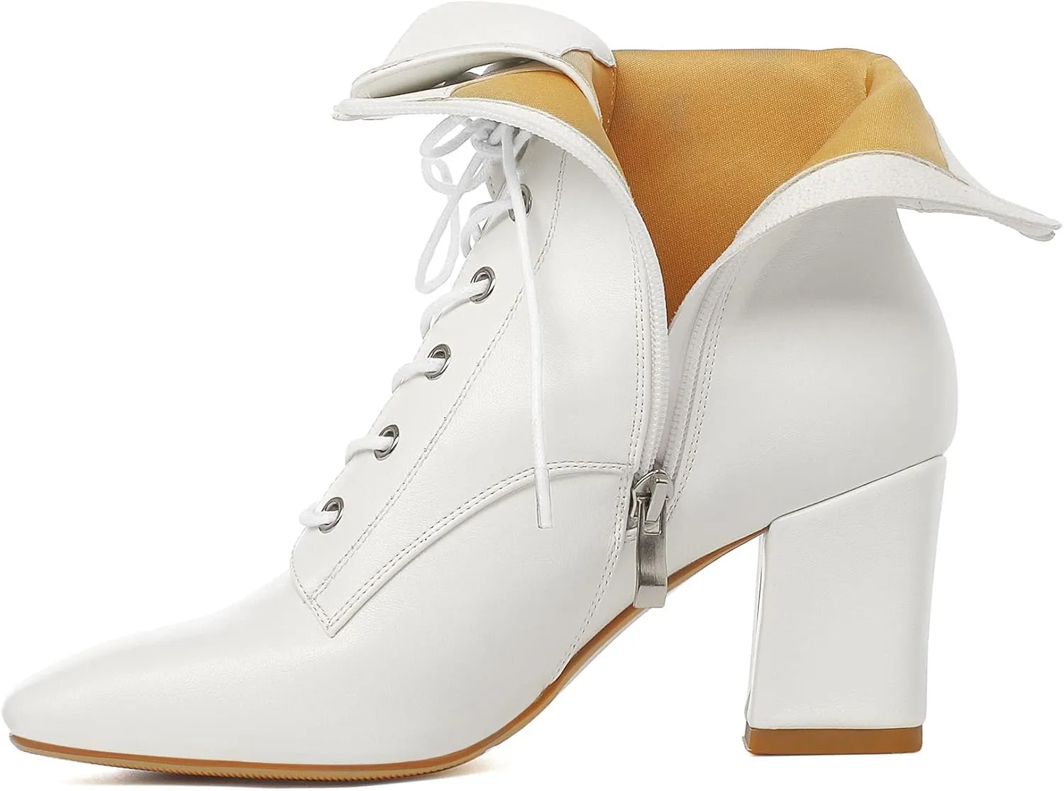 SEIFIN Cowgirl Boots GOGO Booties Lace Up Ankle Booties Chunky Heels Ankle Boots for Woman