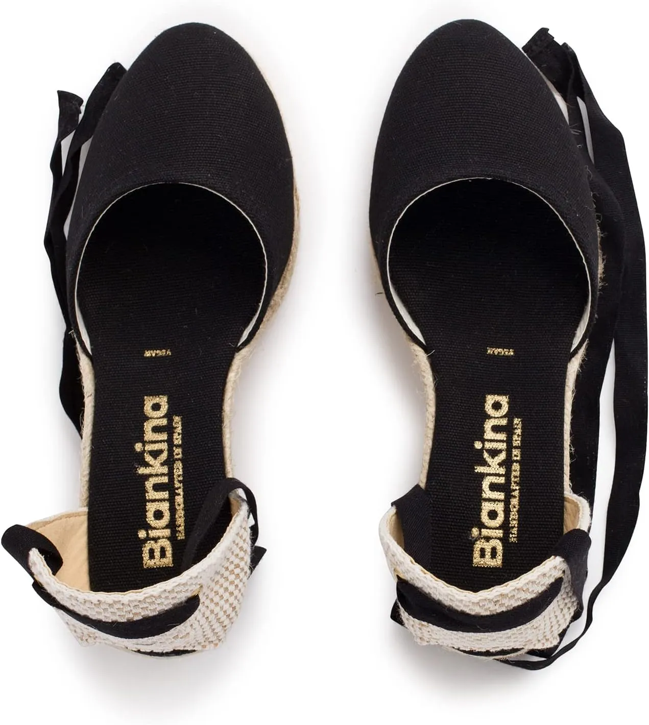 Sevilla Authentic Spanish Espadrille Wedge Sandals for Women - Sustainable, Eco Friendly, Vegan Shoes. Classic Style, Organic Cotton Canvas Upper, Comfy Insole, Jute Midsole, Rubber Sole. Made in Spain