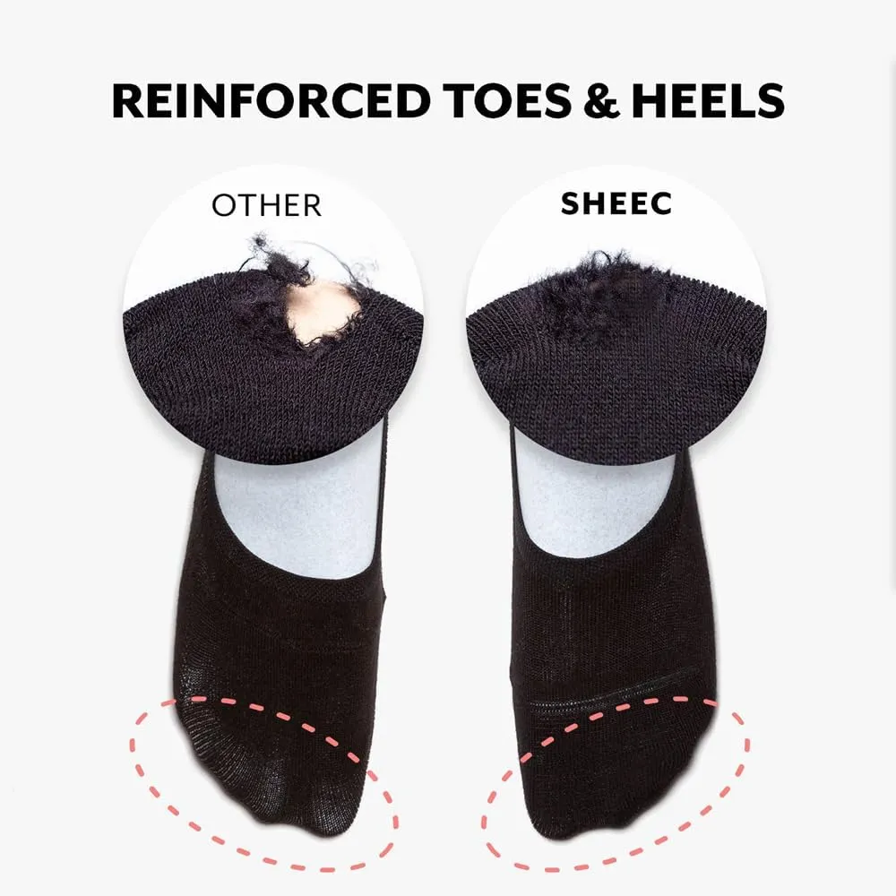 SHEEC Men's No Show Socks–Ultra-Soft Modal, Moisture-Wicking, Non-Slip Heel Grip–Invisible Fit for Sneakers & Boat Shoes