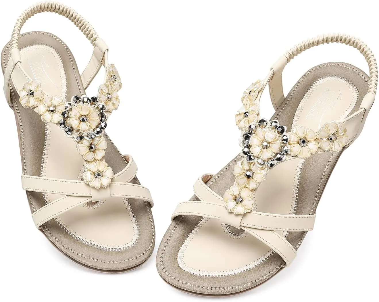 SHIBEVER Flat Sandals for Women Dressy: Summer Comfortable Ankle Strap Womens Sandal