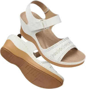 SHIBEVER Wedge Sandals For Women Low: Dressy Summer Sandal - Comfortable Rhinestone Sandals