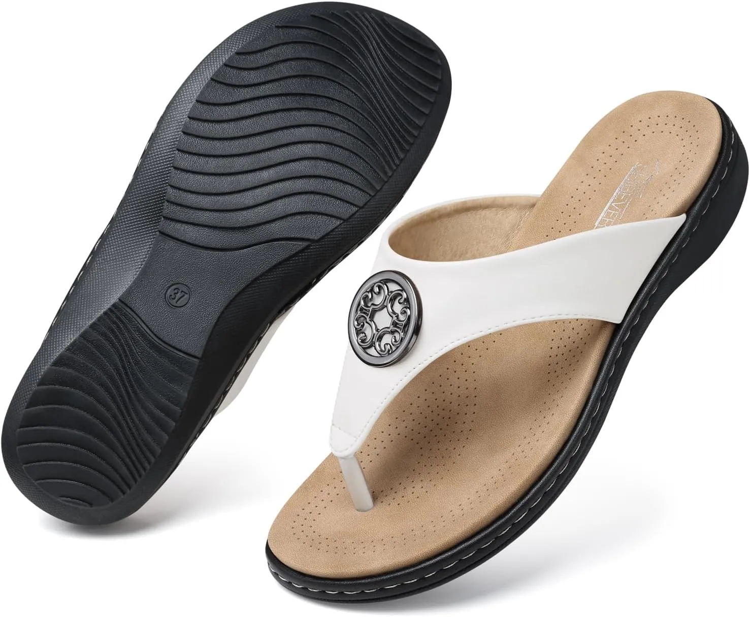 SHIBEVER Womens Flat Thong Sandals: Comfortable Walking Summer Casual Flip Flops for Women