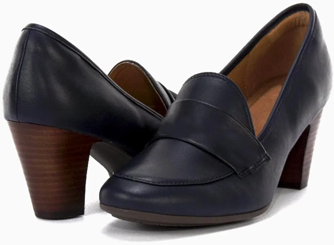 SHODENSE Women Chunky Kitten Heel Pumps Shoes Round Closed Toe Slip On Suede Penny Loafers Mid Block Heels Dress Loafer Matte Almond Toe Comfort Oxford Shoes Office Work Classic Elegant 4-11 M US