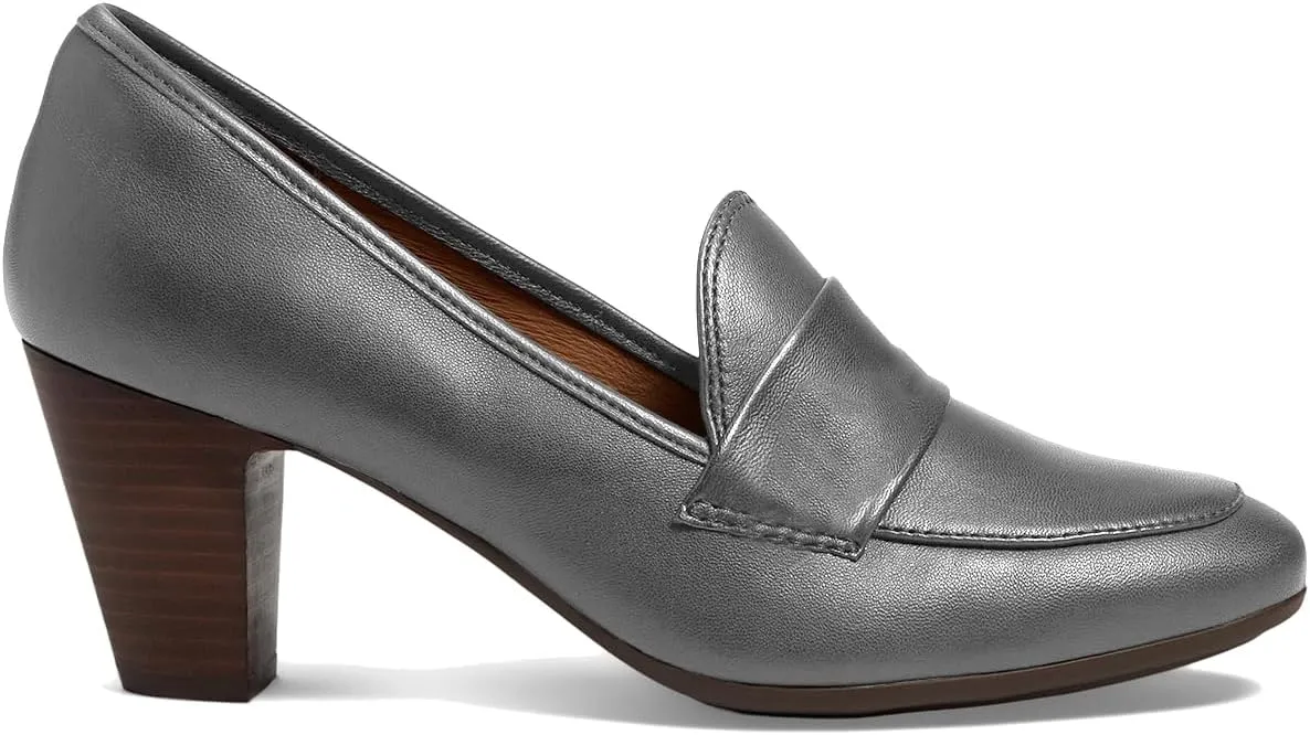 SHODENSE Women Chunky Kitten Heel Pumps Shoes Round Closed Toe Slip On Suede Penny Loafers Mid Block Heels Dress Loafer Matte Almond Toe Comfort Oxford Shoes Office Work Classic Elegant 4-11 M US