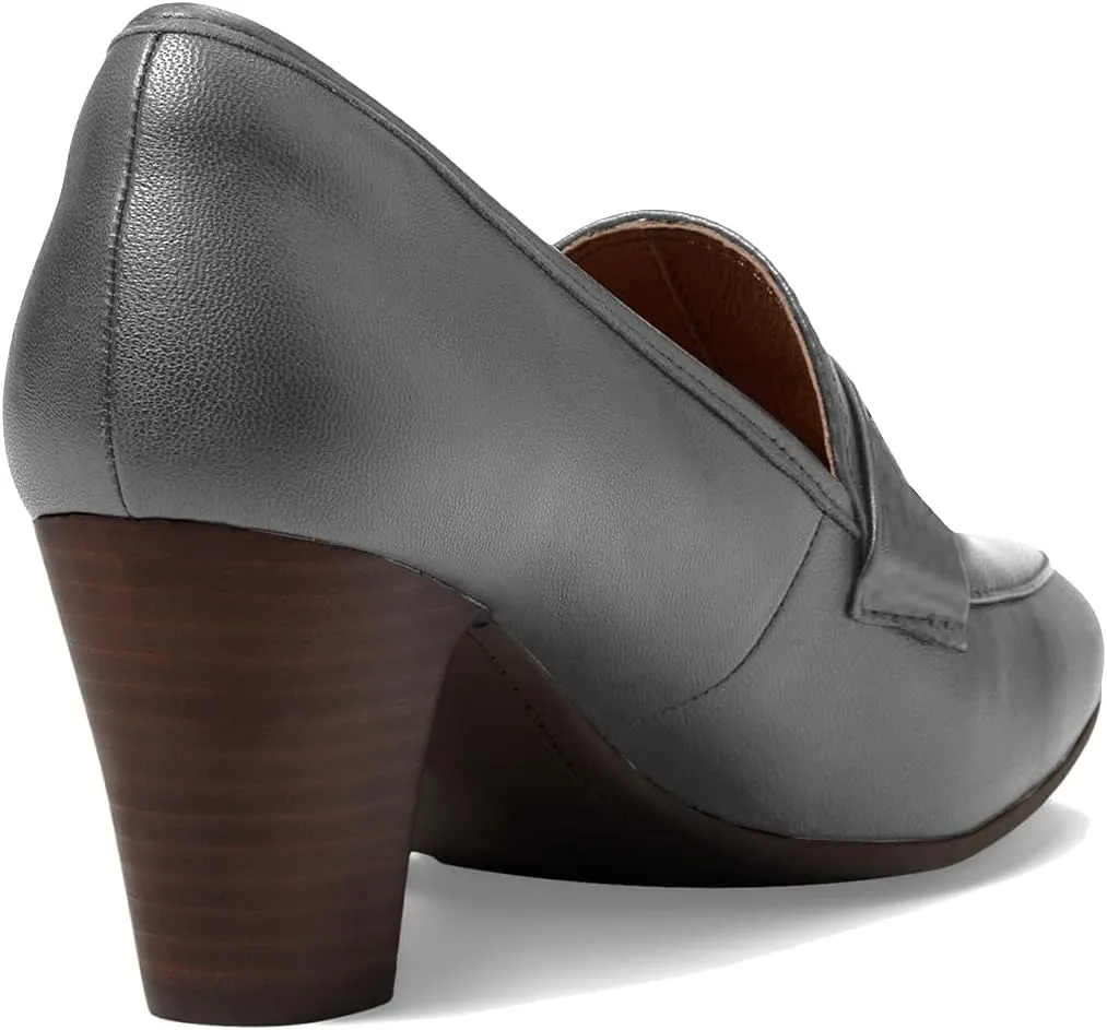 SHODENSE Women Chunky Kitten Heel Pumps Shoes Round Closed Toe Slip On Suede Penny Loafers Mid Block Heels Dress Loafer Matte Almond Toe Comfort Oxford Shoes Office Work Classic Elegant 4-11 M US